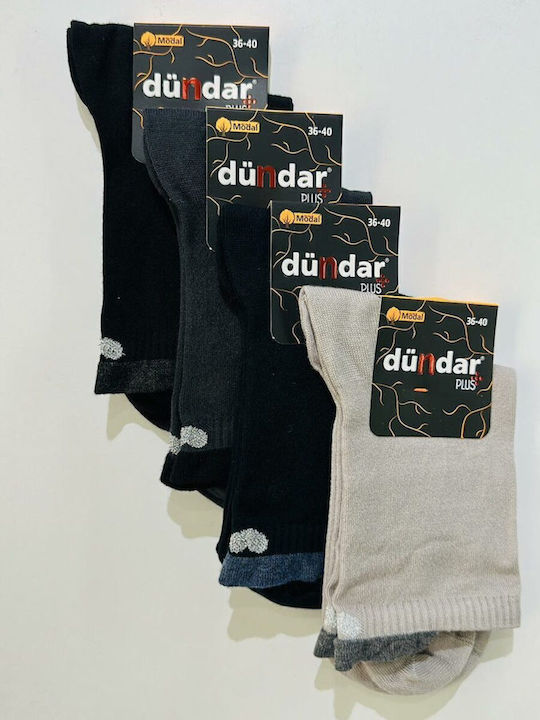 Women's Cotton Socks 4 Pairs Charcoal Black Beige Blue