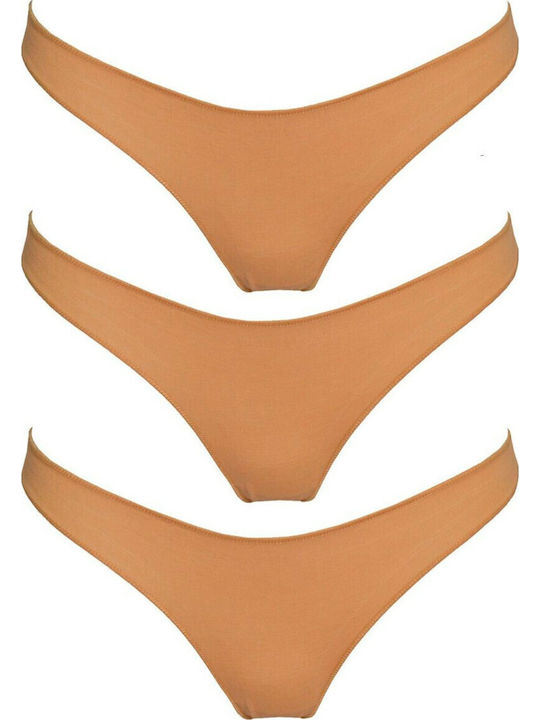 Damen Zeichenfolge 3Pack Beige
