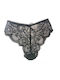 High-waisted Women's Brazil Seamless with Lace Black