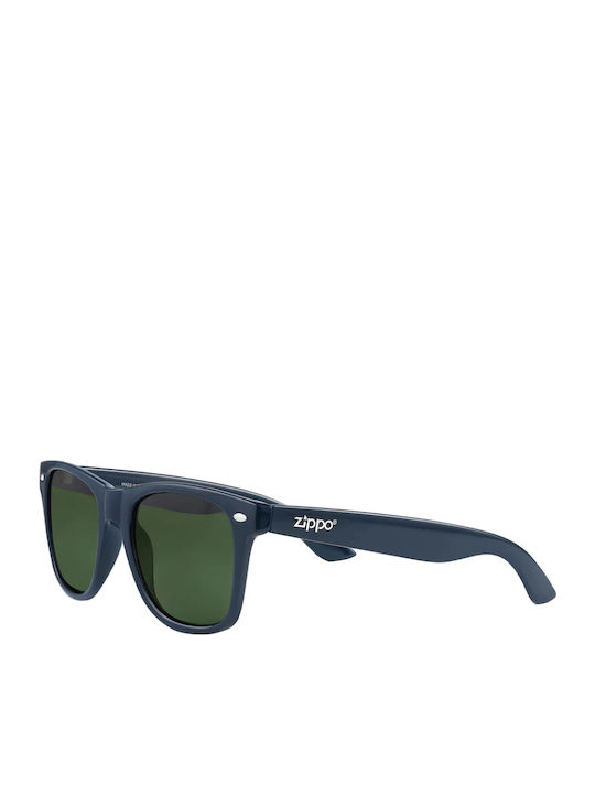 Zippo Unisex Sunglasses with Gray Plastic Frame and Black Polarized Lens
