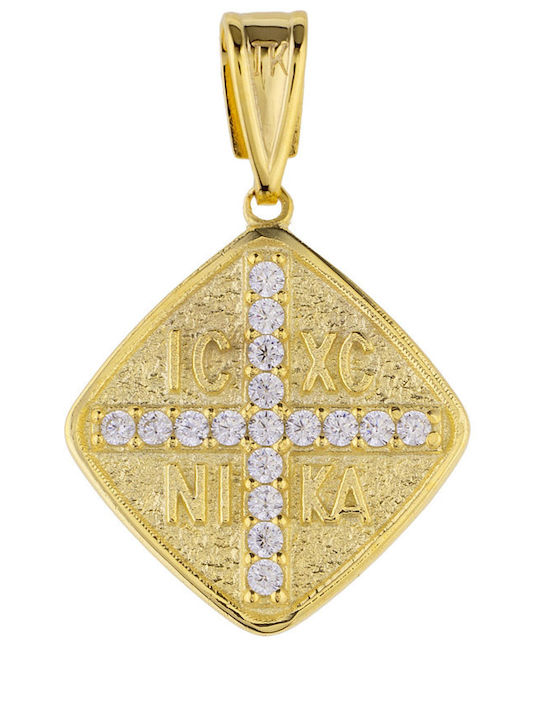 Kontopoulos Charm Talisman Konstantin mit Steinen aus 9K Gold mit Zirkon