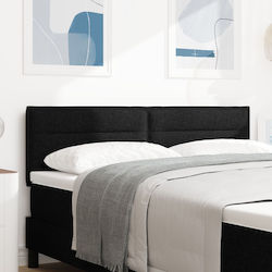 vidaXL Stoff Kopfstütze Für Bett Schwarz 144x78cm
