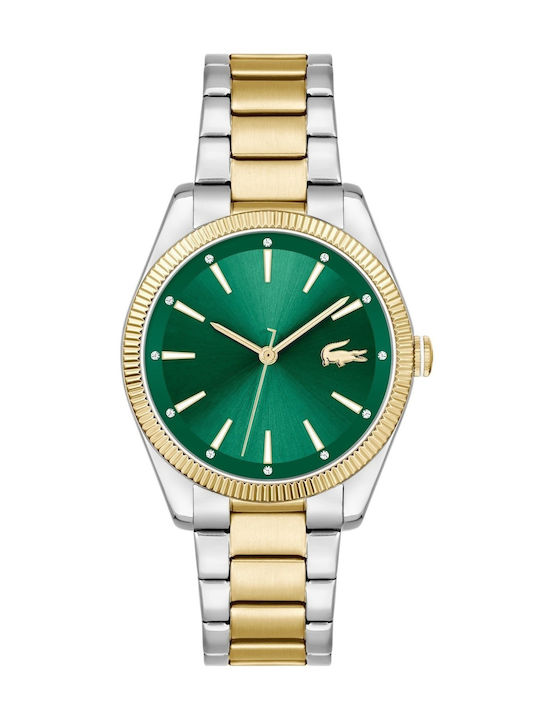 Lacoste Ανδρικό Ρολόι 41mm Μπαταρίας με Χρυσό Μεταλλικό Μπρασελέ