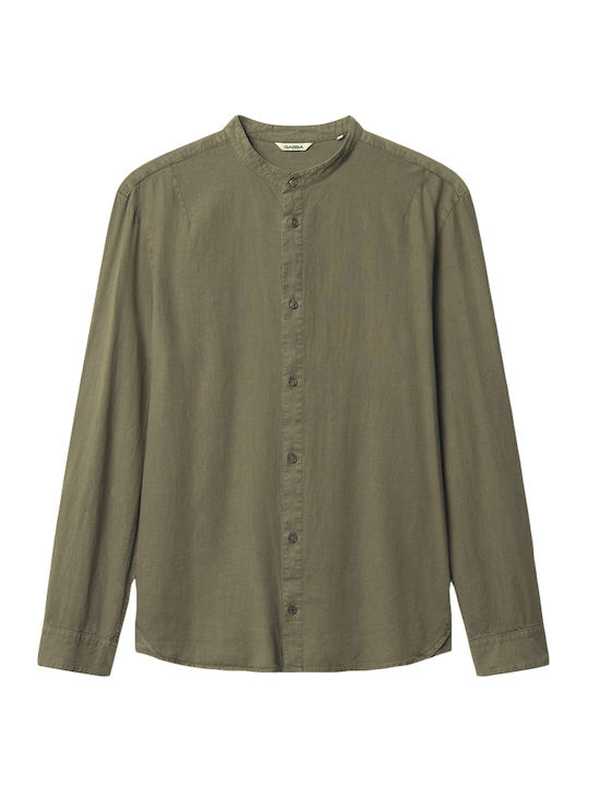Gabba Long-sleeved Linen Shirt Khaki