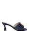 Mules with High Heel in Gold Color