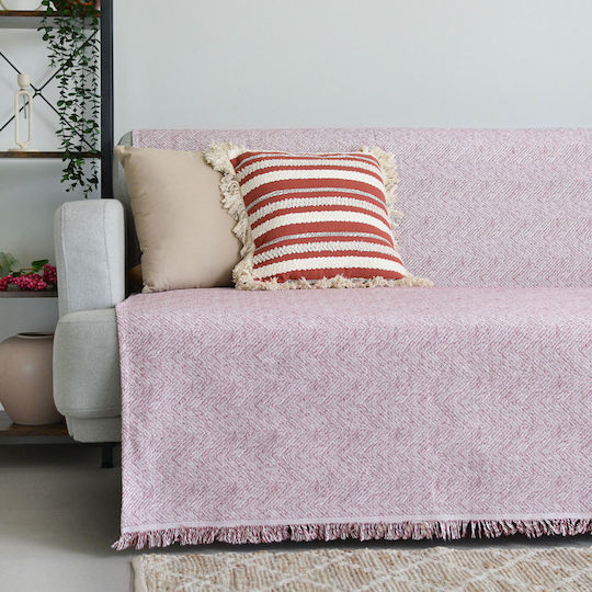Ravelia Pesce Three-Seater Sofa Throw 180x300cm Burgundy