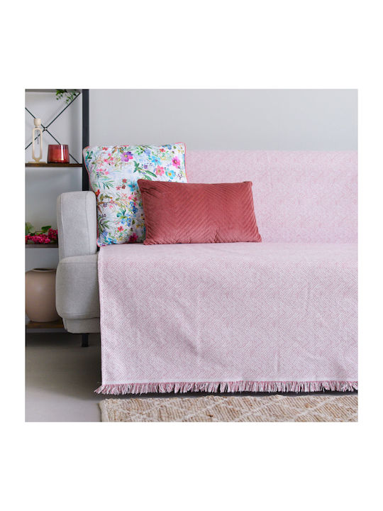 Ravelia Pesce Armchair Throw 180x180cm Pink