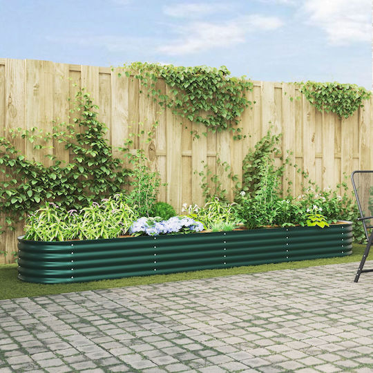 vidaXL Garten Topf Metallisch Green 400x80x44cm.