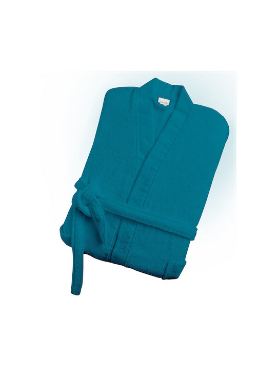 Makis Tselios Home Hola7 Bathrobe with Collar Petrol 420gr/m²