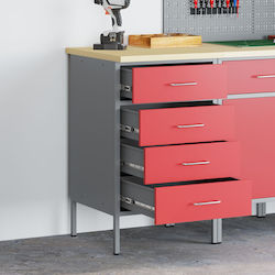 Laborschrank Rot 50x55x85 cm Stahl Rot 4103461