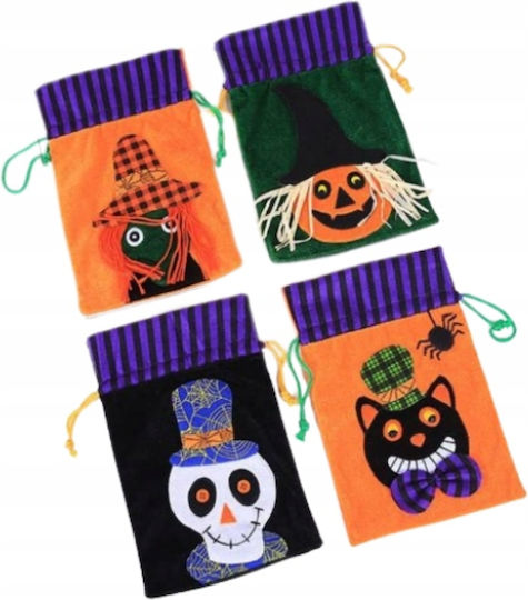 Bag for Gift with Theme "Halloween" Orange 15x2x27cm. 4pcs