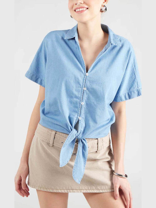 Only Γυναικείο Πουκάμισο Light Blue Denim