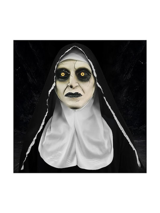 Karnevals- Maske Volles Gesicht Latex Gruselige Nonne Schwarz
