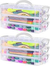 Transparent Desk Organizer Boxes 2 Pieces Foldable