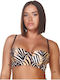 Strapless Bikini Top C Cup Animal Print