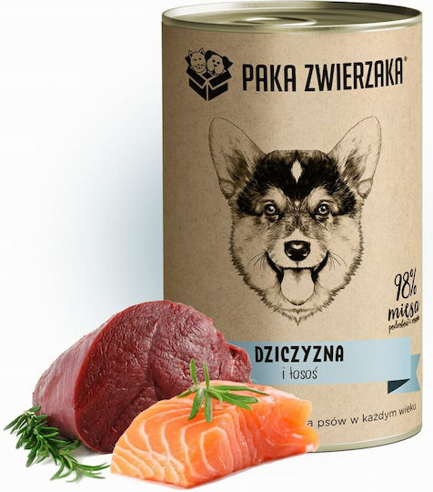 Paka Zwierzaka Wet Food Dogs with Meat, Deer and Salmon 400gr