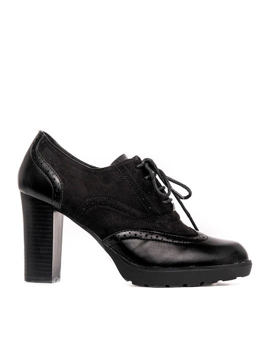 Anatomic Leather Black Medium Heels AP215