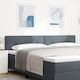 vidaXL Fabric Bed Headboard Cushion Dark Gray 1...