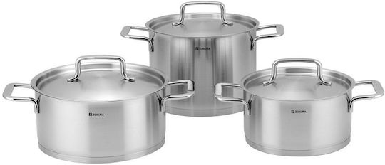 Zokura Royalty Line Töpfe Set aus Rostfreiem Stahl 3 Teile
