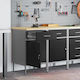 Work Cabinet 2 Pcs Black Gray Manufactured Wood...