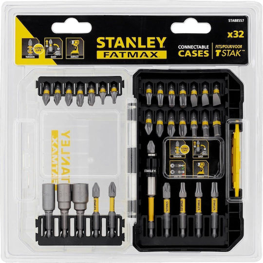 Stanley Σετ 32 Μύτες Κατσαβιδιού Αστέρι / Σταυρός Fatmax