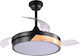 Eurolamp Ανεμιστήρας Οροφής 107cm με Φως Μαύρος
