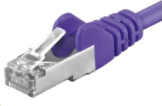 PremiumCord S/FTP Cat.6a (Gigabit) Καλώδιο Δικτύου Ethernet 0.25m Μωβ