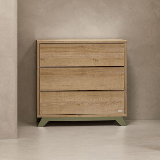 Βρεφική Συρταριέρα με 3 Συρτάρια Καφέ 95x50x89cm
