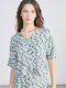 Women's Floral Short Sleeve Shirt green