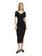 Shaty Sommer Midi Damenkleid Schwarz