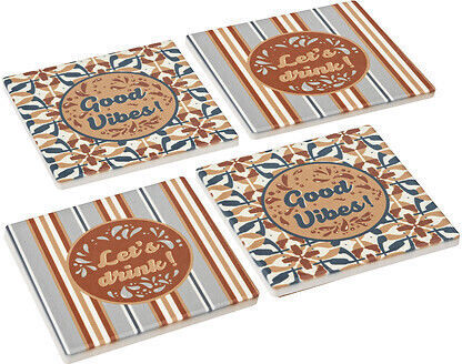 Secret de Gourmet Coaster with Stand 10x10cm 4pcs