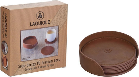 Lou Laguiole Coaster with Stand Brown 6pcs