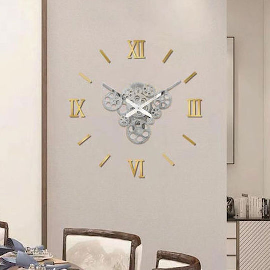 Galifas Wanduhr Aufkleber Kunststoff Gold