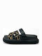 Δερμάτινα Γυναικεία Σανδάλια Flatforms Καφέ
