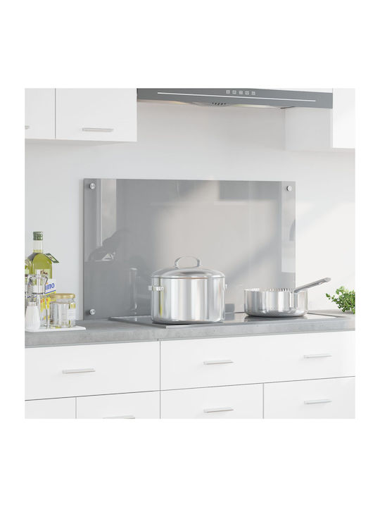 vidaXL Rectangular Glass Back in Light Gray 90x50x0.6cm 42001233
