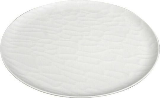 Espiel Wavy Matte Teller Untiefe aus Melamin Weiß mit Durchmesser 17cm 6Stück