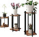 Hanah Home Plant Stands Wooden Brown 23cmx23cmx30cmcm. 3pcs