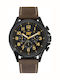 CAT Operator Herrenuhr Chronograph Batterie mit Braun Lederarmband