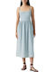 Alessie Summer Midi Denim Dress Medium Wash