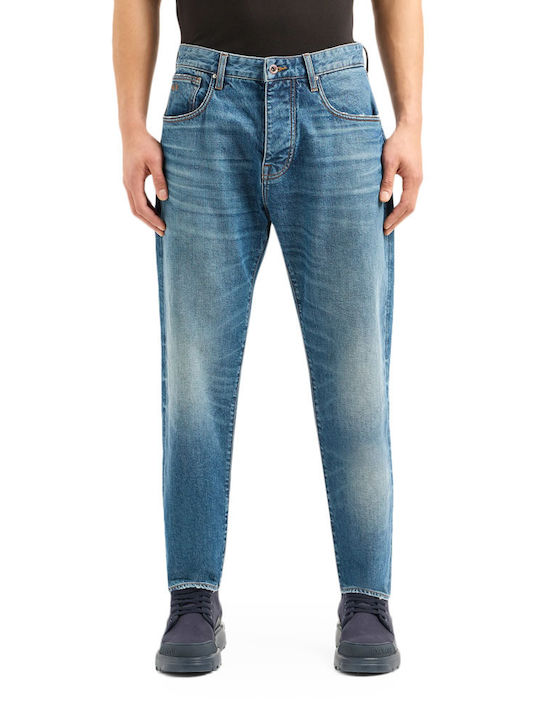 Armani Exchange Ανδρικό Παντελόνι Τζιν Loose Fit Tapered Μπλε