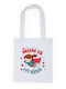 Τσάντα Πάνινη Λευκό Μακριά Χερούλια 100% Cotton 140gsm Mom Is My Hero Dp2354