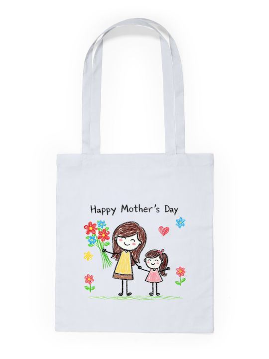 Cotton Bag White Long Handles 100% Cotton 140gsm Happy Mothers Day Dp2369