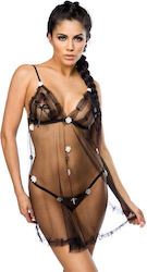 Baby Doll Sexy + Tanga Negru