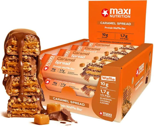 MaxiNutrition Protein Waffle Bar Блокчета с 27% Протеин & Вкус Caramel Spread 12x39гр
