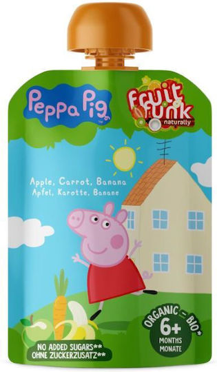 FruitFunk Frucht-Gemüse-Püree mit Geschmack Apfel, Karotte & Banane Ohne Zuckerzusatz 90gr für 6+ Monate
