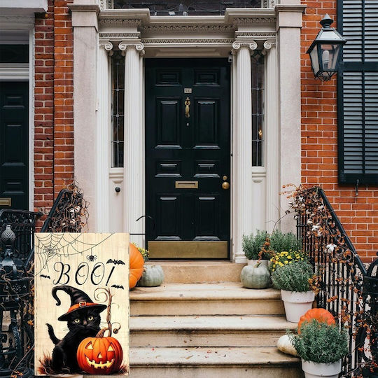Canvas Picture Halloween Decoration Jute Black Cat Canvas Picture Halloween Decoration Jute Black Cat