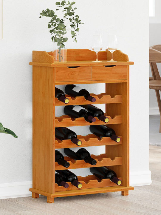 Vidaxl Wine Rack 90x60x30cm Solid Pine Wood 1 Piece Brown