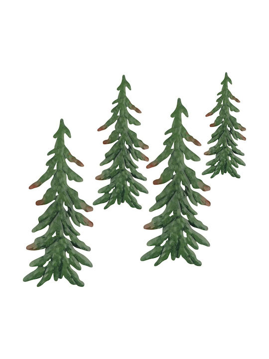 Коледно украсително Метално Елхичка Зелен 4бр Tree