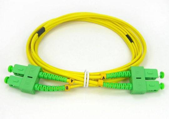 Emtex Cablu De Fibră Optică SC/APC-SC/APC 3m Galben