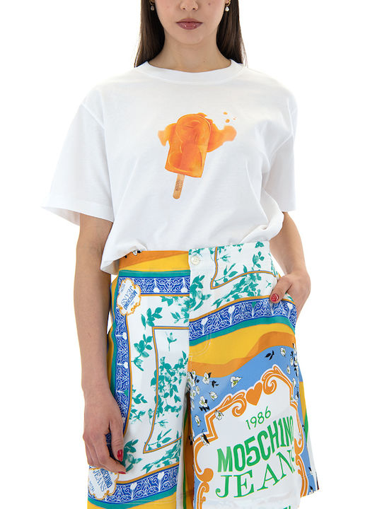 Moschino T-Shirt Λευκο- Πορτοκαλι
